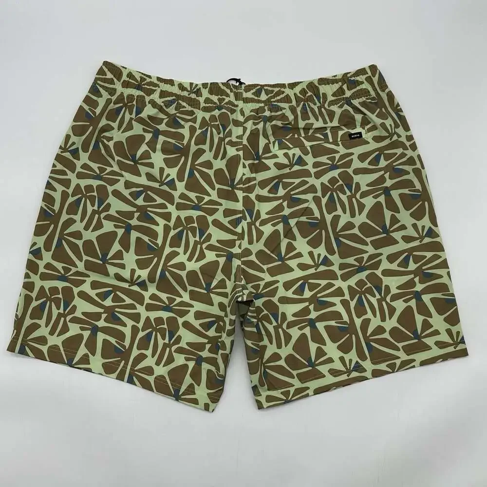 PrAna Metric E-Waist Board Shorts Size XXL Bio Mint Retro Bloom Swim Trunks NWT